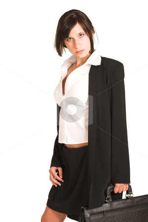 To use this stock image in your creative project, please select the size you need over to the right and click the "Add to Cart" button.
Your downloaded image will come with the Cutcaster watermark removed so don’t worry about the watermark you see on this page. Business Woman #270 stock photo, Business woman dressed in a pencil skirt and jacket. by Sean Nel
