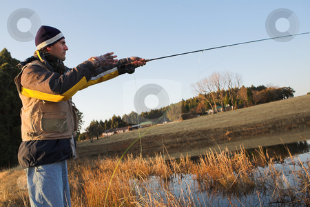 To use this stock image in your creative project, please select the size you need over to the right and click the "Add to Cart" button.
Your downloaded image will come with the Cutcaster watermark removed so don’t worry about the watermark you see on this page. Flyfishing #17 stock photo, A fly fisherman casting a line in Dullstroom, South Africa by Sean Nel