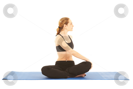 To use this stock image in your creative project, please select the size you need over to the right and click the "Add to Cart" button.
Your downloaded image will come with the Cutcaster watermark removed so don’t worry about the watermark you see on this page. Pilates exercise series stock photo, Fit young brunette pilates instructor showing different exercises on a white background with basic pilates equipment ion a yoga mat. White background, NOT ISOLATED by Sean Nel