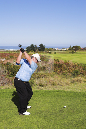 To use this stock image in your creative project, please select the size you need over to the right and click the "Add to Cart" button.
Your downloaded image will come with the Cutcaster watermark removed so don’t worry about the watermark you see on this page. Golf #09 stock photo, Man playing golf. by Sean Nel
