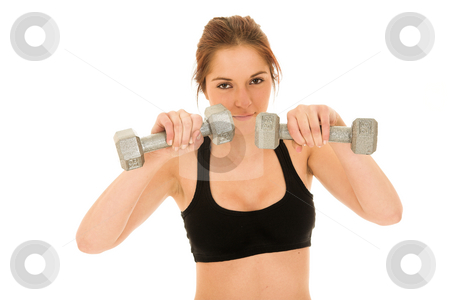 To use this stock image in your creative project, please select the size you need over to the right and click the "Add to Cart" button.
Your downloaded image will come with the Cutcaster watermark removed so don’t worry about the watermark you see on this page. Sexy brunette fitness woman stock photo, Sexy young adult Caucasian woman in a black training wear with small weights. NOT ISOLATED by Sean Nel