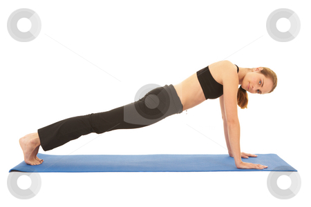 To use this stock image in your creative project, please select the size you need over to the right and click the "Add to Cart" button.
Your downloaded image will come with the Cutcaster watermark removed so don’t worry about the watermark you see on this page. Pilates exercise series stock photo, Fit young brunette pilates instructor showing different exercises on a white background a blue yoga mat. White background NOT ISOLATED by Sean Nel