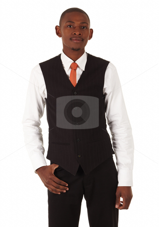 To use this stock image in your creative project, please select the size you need over to the right and click the "Add to Cart" button.
Your downloaded image will come with the Cutcaster watermark removed so don’t worry about the watermark you see on this page. Black African Businessman stock photo, Young black african businessman in a formal suite and on a white background - NOT ISOLATED by Sean Nel