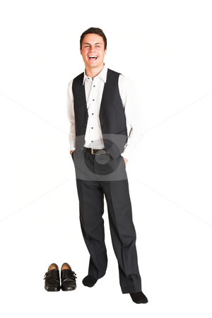To use this stock image in your creative project, please select the size you need over to the right and click the "Add to Cart" button.
Your downloaded image will come with the Cutcaster watermark removed so don’t worry about the watermark you see on this page. Businessman #112 stock photo, Businessman standing with hands in his pocket. Lauging. by Sean Nel