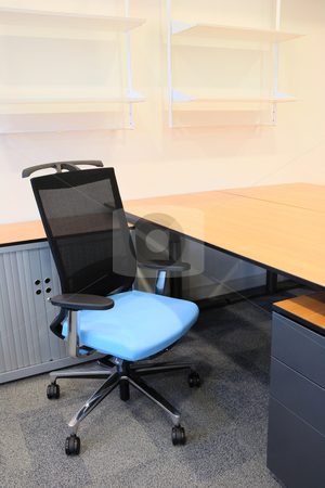 To use this stock image in your creative project, please select the size you need over to the right and click the "Add to Cart" button.
Your downloaded image will come with the Cutcaster watermark removed so don’t worry about the watermark you see on this page. Interior of a new office stock photo, Empty office with new modern office furniture, including desks, cupboards, filing cabinets and chairs. blue chair facing out. HDR type image by Sean Nel