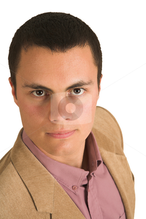 To use this stock image in your creative project, please select the size you need over to the right and click the "Add to Cart" button.
Your downloaded image will come with the Cutcaster watermark removed so don’t worry about the watermark you see on this page. Businessman #208 stock photo, Businessman in a pink shirt and camel coloured jacket, looking very serious. by Sean Nel