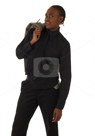 To use this stock image in your creative project, please select the size you need over to the right and click the "Add to Cart" button.
Your downloaded image will come with the Cutcaster watermark removed so don’t worry about the watermark you see on this page. Black Businessman stock photo, Black African businessman on a white background in various positions, stances and with various facial expressions. Part of a series - NOT ISOLATED by Sean Nel