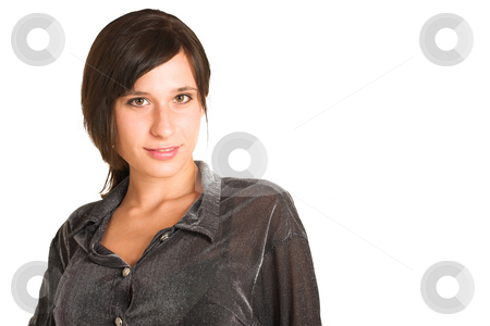 To use this stock image in your creative project, please select the size you need over to the right and click the "Add to Cart" button.
Your downloaded image will come with the Cutcaster watermark removed so don’t worry about the watermark you see on this page. People #25 stock photo, Woman dressed in a smart shirt. Copy space by Sean Nel