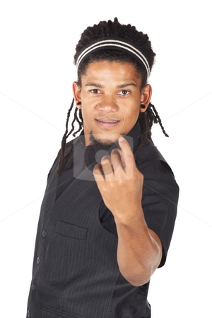 To use this stock image in your creative project, please select the size you need over to the right and click the "Add to Cart" button.
Your downloaded image will come with the Cutcaster watermark removed so don’t worry about the watermark you see on this page. Handsome African businessman stock photo, Handsome African businessman with long hair in black suit on white background. NOT ISOLATED by Sean Nel