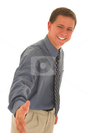 To use this stock image in your creative project, please select the size you need over to the right and click the "Add to Cart" button.
Your downloaded image will come with the Cutcaster watermark removed so don’t worry about the watermark you see on this page. Businessman #90 stock photo, Man greets with a smile. by Sean Nel
