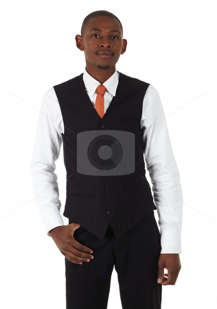 To use this stock image in your creative project, please select the size you need over to the right and click the "Add to Cart" button.
Your downloaded image will come with the Cutcaster watermark removed so don’t worry about the watermark you see on this page. Black African Businessman stock photo, Young black african businessman in a formal suite and on a white background - NOT ISOLATED by Sean Nel