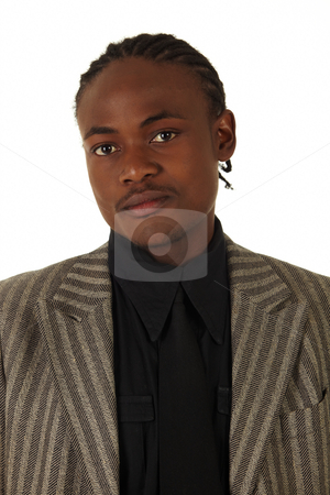 To use this stock image in your creative project, please select the size you need over to the right and click the "Add to Cart" button.
Your downloaded image will come with the Cutcaster watermark removed so don’t worry about the watermark you see on this page. Black Businessman stock photo, Black African businessman on a white background in various positions, stances and with various facial expressions. Part of a series - NOT ISOLATED by Sean Nel