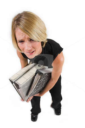 To use this stock image in your creative project, please select the size you need over to the right and click the "Add to Cart" button.
Your downloaded image will come with the Cutcaster watermark removed so don’t worry about the watermark you see on this page. Business Lady #40 stock photo, Blond Business woman carrying files - Eyes Open, crying by Sean Nel