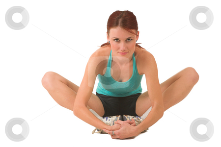 To use this stock image in your creative project, please select the size you need over to the right and click the "Add to Cart" button.
Your downloaded image will come with the Cutcaster watermark removed so don’t worry about the watermark you see on this page. Gym #178 stock photo, Woman in gym wear holding her feet. by Sean Nel