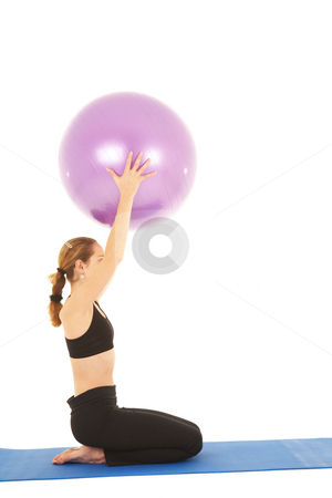 To use this stock image in your creative project, please select the size you need over to the right and click the "Add to Cart" button.
Your downloaded image will come with the Cutcaster watermark removed so don’t worry about the watermark you see on this page. Pilates exercise series stock photo, Fit young brunette pilates instructor showing different exercises on a white background with basic pilates equipment including a ball and yoga mat. White background, not isolated by Sean Nel