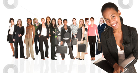 To use this stock image in your creative project, please select the size you need over to the right and click the "Add to Cart" button.
Your downloaded image will come with the Cutcaster watermark removed so don’t worry about the watermark you see on this page. Business group of isolated woman only stock photo, A group of young modern businesswoman of different ethnicity and backgrounds, isolated on white. The background is blurred by Sean Nel