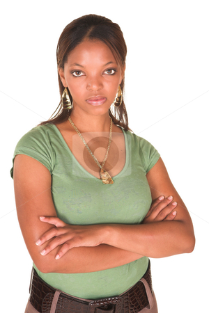 To use this stock image in your creative project, please select the size you need over to the right and click the "Add to Cart" button.
Your downloaded image will come with the Cutcaster watermark removed so don’t worry about the watermark you see on this page. Sexy african businesswoman stock photo, Sexy young adult african businesswoman in green top and brown medium length pants on a white background. NOT ISOLATED by Sean Nel