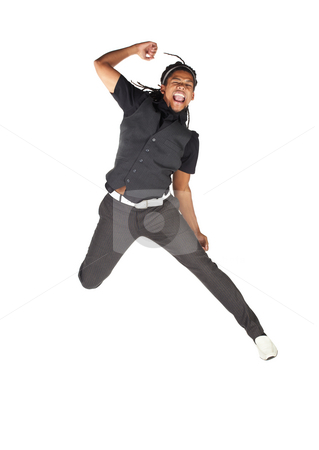 To use this stock image in your creative project, please select the size you need over to the right and click the "Add to Cart" button.
Your downloaded image will come with the Cutcaster watermark removed so don’t worry about the watermark you see on this page. Handsome African businessman stock photo, Handsome African businessman with long hair in black suit on white background. NOT ISOLATED by Sean Nel