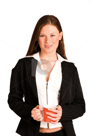To use this stock image in your creative project, please select the size you need over to the right and click the "Add to Cart" button.
Your downloaded image will come with the Cutcaster watermark removed so don’t worry about the watermark you see on this page. Business Woman #213(GS) stock photo, Business woman dressed in a pinstripe suit, holding a cup. by Sean Nel