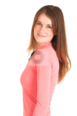 To use this stock image in your creative project, please select the size you need over to the right and click the "Add to Cart" button.
Your downloaded image will come with the Cutcaster watermark removed so don’t worry about the watermark you see on this page. Business Woman #402 stock photo, Brunette business woman in an informal light pink shirt. Portrait by Sean Nel