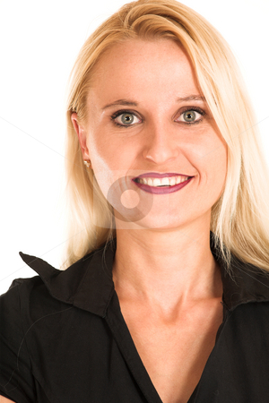To use this stock image in your creative project, please select the size you need over to the right and click the "Add to Cart" button.
Your downloaded image will come with the Cutcaster watermark removed so don’t worry about the watermark you see on this page. Business Woman #360 stock photo, Blond business woman, dressed in a black clothes. Portrait by Sean Nel