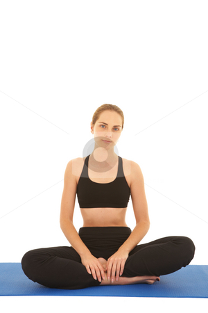 To use this stock image in your creative project, please select the size you need over to the right and click the "Add to Cart" button.
Your downloaded image will come with the Cutcaster watermark removed so don’t worry about the watermark you see on this page. Pilates exercise series stock photo, Fit young brunette pilates instructor showing different exercises on a white background a blue yoga mat. White background NOT ISOLATED by Sean Nel