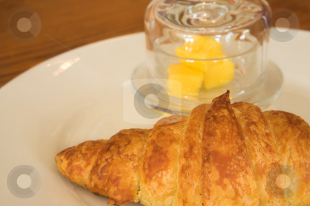 To use this stock image in your creative project, please select the size you need over to the right and click the "Add to Cart" button.
Your downloaded image will come with the Cutcaster watermark removed so don’t worry about the watermark you see on this page. Lunch #30 stock photo, Croissant and butter on a plate by Sean Nel