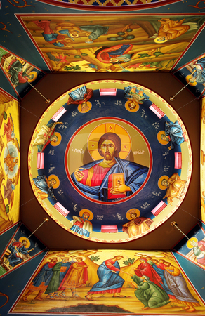 To use this stock image in your creative project, please select the size you need over to the right and click the "Add to Cart" button.
Your downloaded image will come with the Cutcaster watermark removed so don’t worry about the watermark you see on this page. Orthodox Church stock photo, The ceiling of a Greek Orthodox Church by Sean Nel