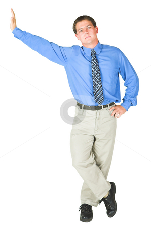 To use this stock image in your creative project, please select the size you need over to the right and click the "Add to Cart" button.
Your downloaded image will come with the Cutcaster watermark removed so don’t worry about the watermark you see on this page. Young adult businessman stock photo, Young adult Caucasian businessman wearing a blue shirt and blue tie on a white background. NOT ISOLATED by Sean Nel