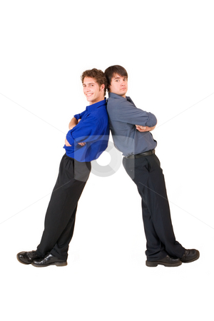 To use this stock image in your creative project, please select the size you need over to the right and click the "Add to Cart" button.
Your downloaded image will come with the Cutcaster watermark removed so don’t worry about the watermark you see on this page. Business People #8 stock photo, Two business partners leaning on each other by Sean Nel