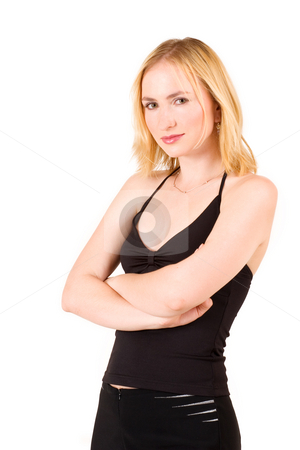To use this stock image in your creative project, please select the size you need over to the right and click the "Add to Cart" button.
Your downloaded image will come with the Cutcaster watermark removed so don’t worry about the watermark you see on this page. Lena Talberg #10 stock photo, Business woman in black top with arms crossed by Sean Nel