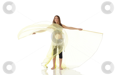 To use this stock image in your creative project, please select the size you need over to the right and click the "Add to Cart" button.
Your downloaded image will come with the Cutcaster watermark removed so don’t worry about the watermark you see on this page. Young belly dancing girl stock photo, Young Caucasian belly dancing girl in beautiful decorated clothes on white background and reflective floor. Not isolated by Sean Nel