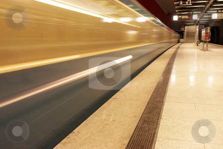 To use this stock image in your creative project, please select the size you need over to the right and click the "Add to Cart" button.
Your downloaded image will come with the Cutcaster watermark removed so don’t worry about the watermark you see on this page. Munich #40 stock photo, Moving train in a underground train station by Sean Nel