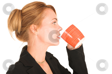 To use this stock image in your creative project, please select the size you need over to the right and click the "Add to Cart" button.
Your downloaded image will come with the Cutcaster watermark removed so don’t worry about the watermark you see on this page. Businesswoman #248 stock photo, Blonde business lady in formal black suit. Drinking out of a mug by Sean Nel