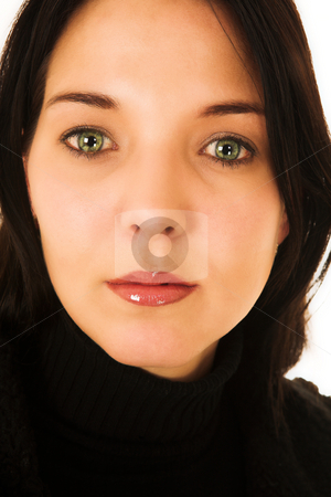 To use this stock image in your creative project, please select the size you need over to the right and click the "Add to Cart" button.
Your downloaded image will come with the Cutcaster watermark removed so don’t worry about the watermark you see on this page. Face of a woman with green eyes and red lips stock photo, Smooth female face with large green eyes and shiny red lips by Sean Nel