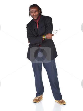 To use this stock image in your creative project, please select the size you need over to the right and click the "Add to Cart" button.
Your downloaded image will come with the Cutcaster watermark removed so don’t worry about the watermark you see on this page. Handsome African businessman stock photo, Handsome African businessman with glasses in black suit on white background. Not isolated by Sean Nel