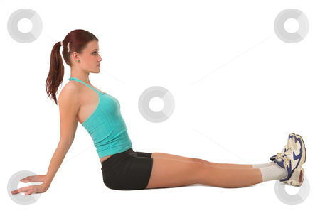 To use this stock image in your creative project, please select the size you need over to the right and click the "Add to Cart" button.
Your downloaded image will come with the Cutcaster watermark removed so don’t worry about the watermark you see on this page. Gym #128 stock photo, Woman in gym wear sitting relaxed on floor. by Sean Nel