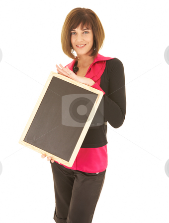 To use this stock image in your creative project, please select the size you need over to the right and click the "Add to Cart" button.
Your downloaded image will come with the Cutcaster watermark removed so don’t worry about the watermark you see on this page. Sexy brunette businesswoman stock photo, Sexy young adult Caucasian businesswoman in a red and black office outfit against a white background holding an empty chalkboard with copy space. NOT ISOLATED by Sean Nel