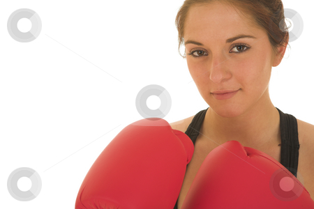 To use this stock image in your creative project, please select the size you need over to the right and click the "Add to Cart" button.
Your downloaded image will come with the Cutcaster watermark removed so don’t worry about the watermark you see on this page. Boxer #06 stock photo, Brunette with red boxing gloves by Sean Nel