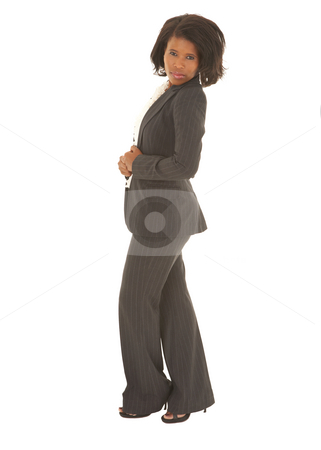 To use this stock image in your creative project, please select the size you need over to the right and click the "Add to Cart" button.
Your downloaded image will come with the Cutcaster watermark removed so don’t worry about the watermark you see on this page. Sexy african businesswoman stock photo, Sexy young adult african businesswoman in a business suit on a white background. NOT ISOLATED by Sean Nel