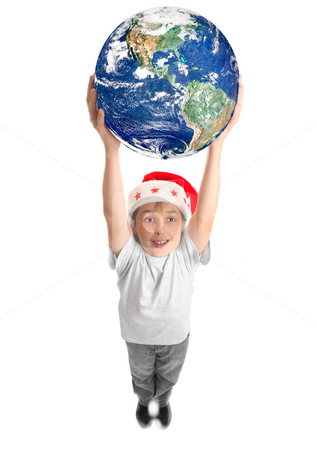 To use this stock image in your creative project, please select the size you need over to the right and click the "Add to Cart" button.
Your downloaded image will come with the Cutcaster watermark removed so don’t worry about the watermark you see on this page. Celebrate Christmas around the World stock photo, A smiling joyous boy holding our planet Earth with two hands above his head. Concept by Leah-Anne Thompson