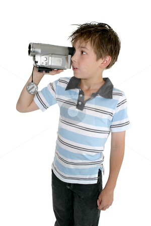 To use this stock image in your creative project, please select the size you need over to the right and click the "Add to Cart" button.
Your downloaded image will come with the Cutcaster watermark removed so don’t worry about the watermark you see on this page. Creating your own movies stock photo, A child filming with a video camera by Leah-Anne Thompson