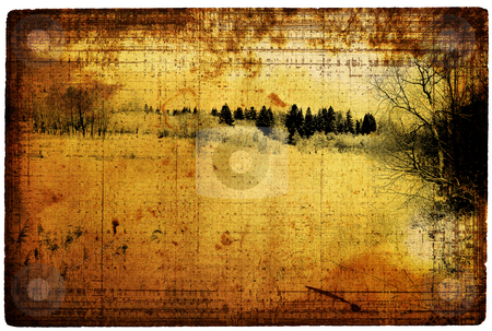 To use this stock image in your creative project, please select the size you need over to the right and click the "Add to Cart" button.
Your downloaded image will come with the Cutcaster watermark removed so don’t worry about the watermark you see on this page. Old turned yellow paper with a dark landscape stock photo, Old turned yellow paper with a dark landscape by Olga Drozdova