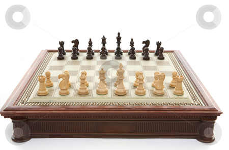 To use this stock image in your creative project, please select the size you need over to the right and click the "Add to Cart" button.
Your downloaded image will come with the Cutcaster watermark removed so don’t worry about the watermark you see on this page. Game of chess stock photo, The game of chess is played on a square board consisting of 64 squares of alternating light and dark squares in a grid or checkerboard pattern, with white pieces at bottomr and black pieces at the top by Leah-Anne Thompson