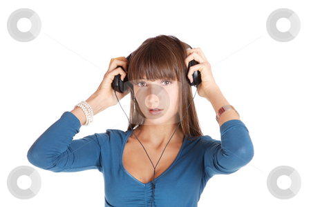 To use this stock image in your creative project, please select the size you need over to the right and click the "Add to Cart" button.
Your downloaded image will come with the Cutcaster watermark removed so don’t worry about the watermark you see on this page. Listening to Music stock photo, Beautiful young woman Listening to Music by Remy Musser