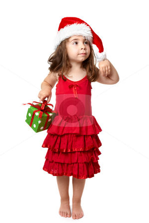 To use this stock image in your creative project, please select the size you need over to the right and click the "Add to Cart" button.
Your downloaded image will come with the Cutcaster watermark removed so don’t worry about the watermark you see on this page. Little girl with Christmas present stock photo, Little girl wearing a red dress carries a present by Leah-Anne Thompson