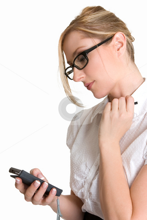 To use this stock image in your creative project, please select the size you need over to the right and click the "Add to Cart" button.
Your downloaded image will come with the Cutcaster watermark removed so don’t worry about the watermark you see on this page. Woman with a pda stock photo, Business woman using a pda loaded with application software by Leah-Anne Thompson