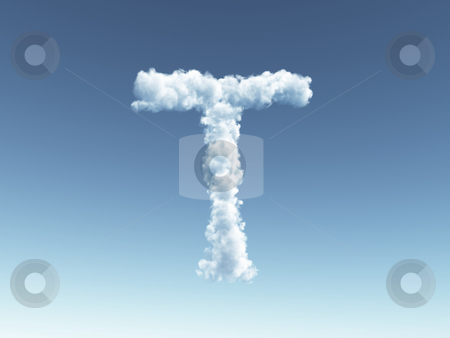 To use this stock image in your creative project, please select the size you need over to the right and click the "Add to Cart" button.
Your downloaded image will come with the Cutcaster watermark removed so don’t worry about the watermark you see on this page. Cloudy letter T stock photo, Clouds forms the uppercase letter T in the sky - 3d illustration by J?