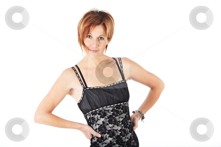 To use this stock image in your creative project, please select the size you need over to the right and click the "Add to Cart" button.
Your downloaded image will come with the Cutcaster watermark removed so don’t worry about the watermark you see on this page. Beautiful adult woman stock photo, Beautiful adult caucasian woman with short streaked red hair in various poses, shot on a white background. Not Isolated, part of a series by Sean Nel