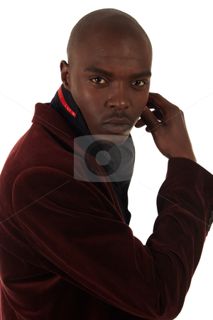 To use this stock image in your creative project, please select the size you need over to the right and click the "Add to Cart" button.
Your downloaded image will come with the Cutcaster watermark removed so don’t worry about the watermark you see on this page. Young African businessman stock photo, Young black African businessman in semi-formal clothes on a white background in various poses and with various facial expressions. Not Isolated, Part of a series. by Sean Nel